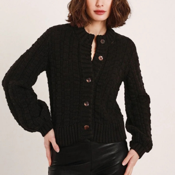 1960's Black Chunky Cardigan - Picture 2 of 7